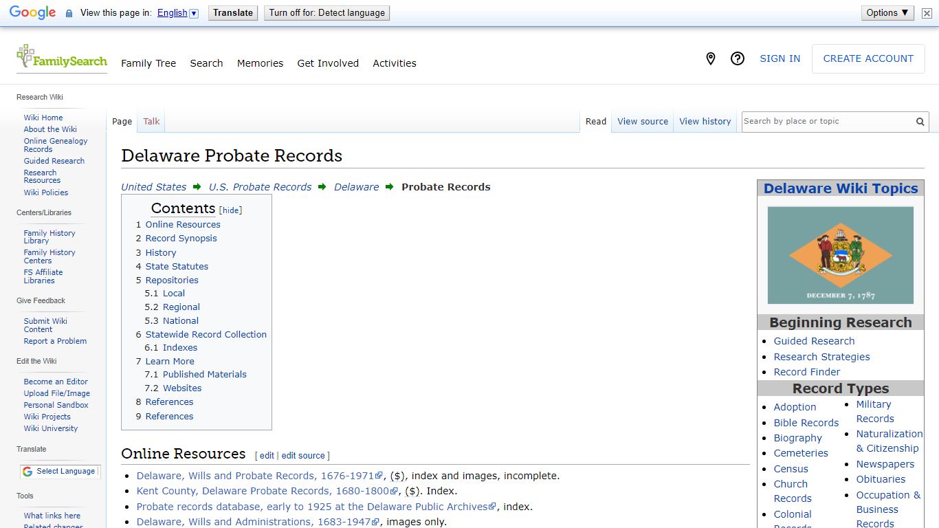 Delaware Probate Records • FamilySearch